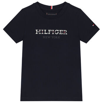 Boys Navy Blue Logo T-Shirt