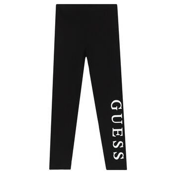 Girls Black Logo Leggings