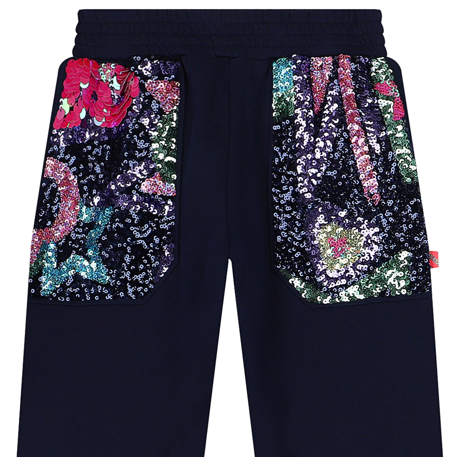 Girls Navy Blue Sequins Joggers, 1, hi-res image number null
