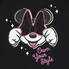 Girls Black Minnie Mouse Long Sleeve Top, 1, hi-res