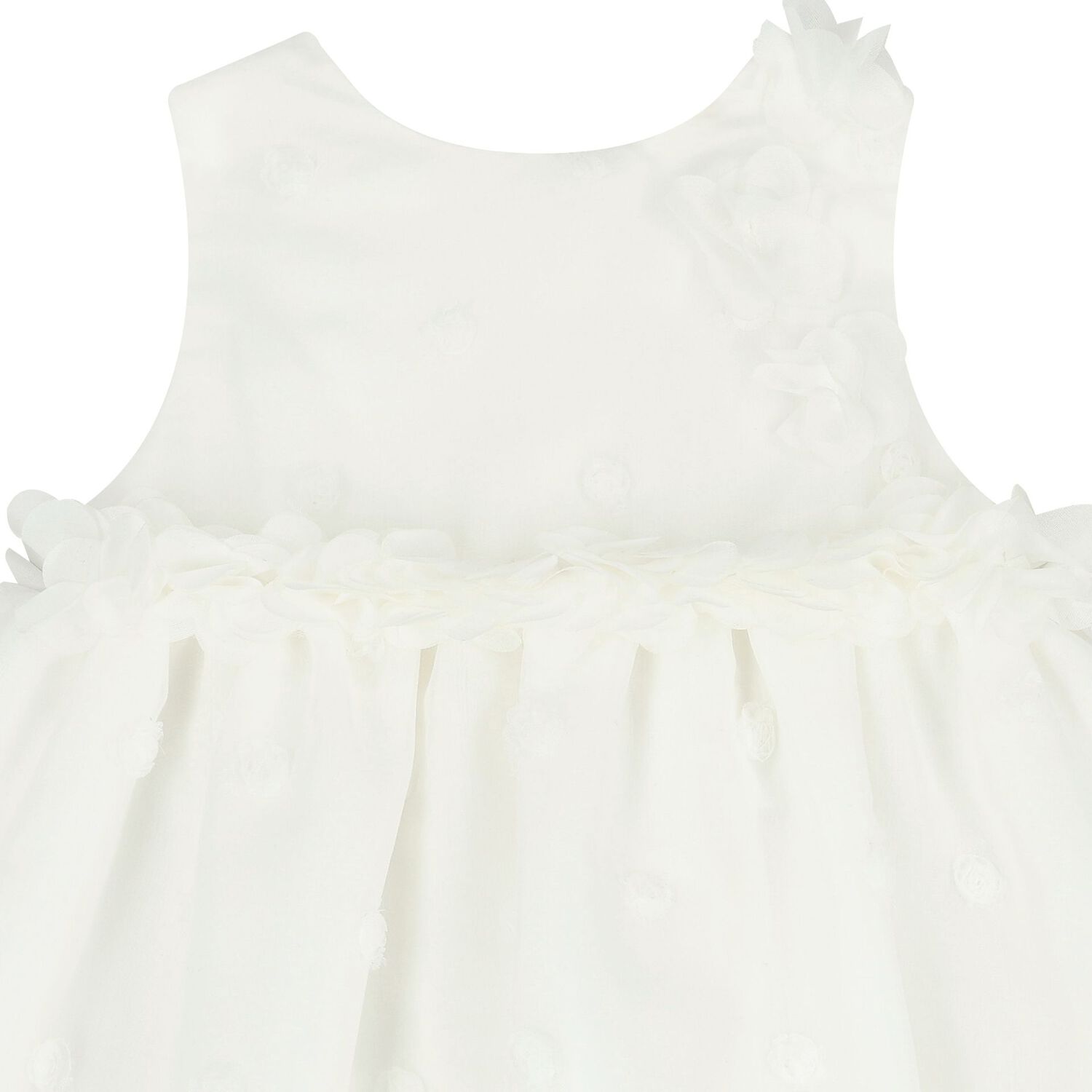 Younger Girls White Flower Dress, 1, hi-res