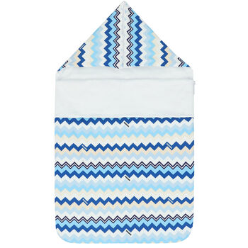 Blue & White Zigzag Baby Nest