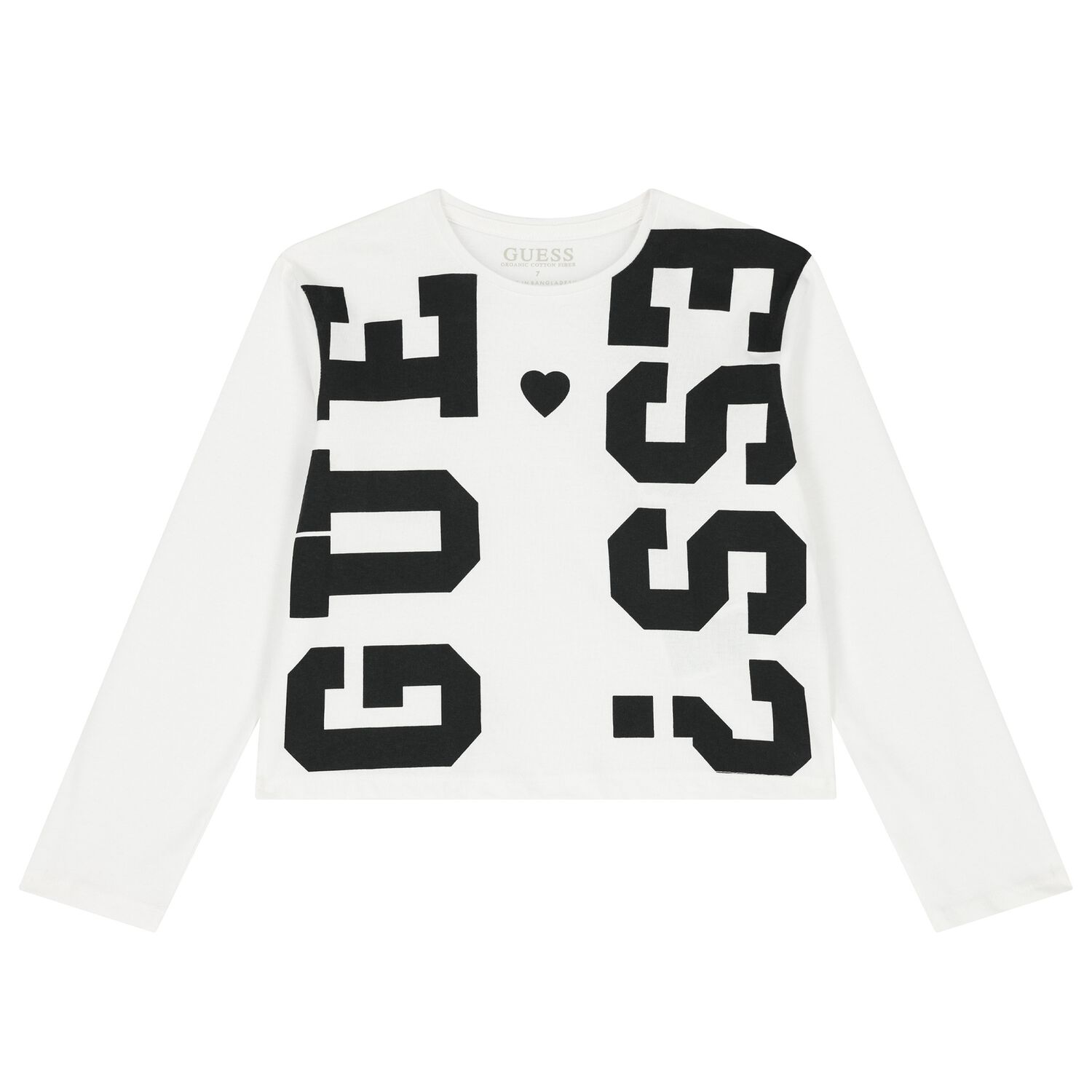 Girls White Logo Long Sleeve Top, 1, hi-res image number null