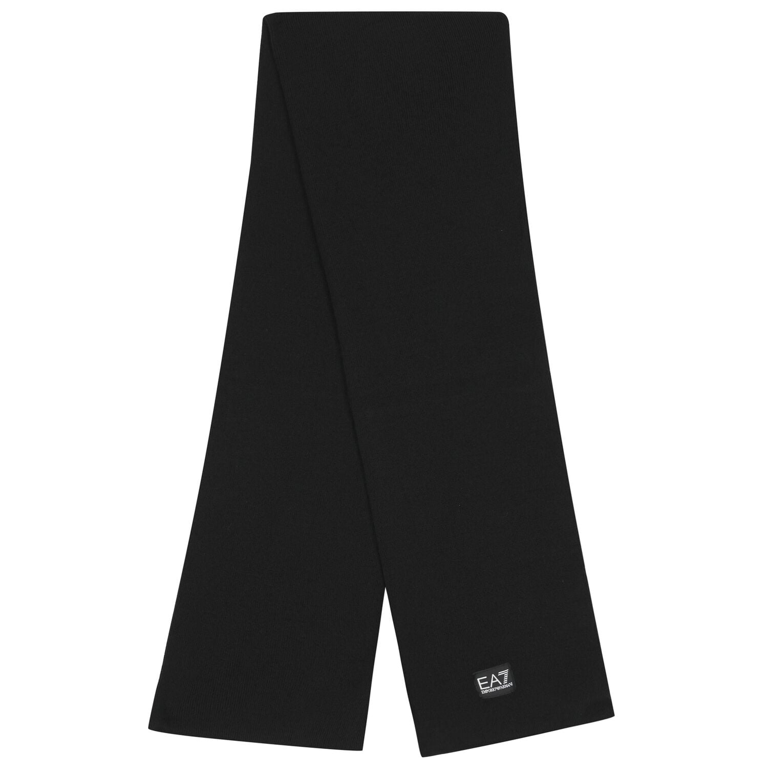 Black Logo Knitted Scarf, 1, hi-res