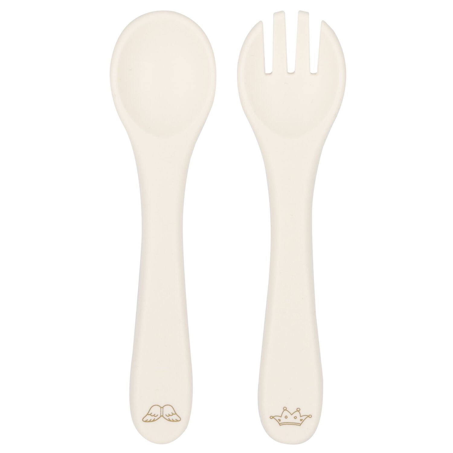 مجموعه ادوات مائده من السيليكون للاطفال بالشعار بشكل نجمه باللون العاجى , 1, hi-res