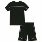 Boys Black Logo T-Shirt & Shorts Set, 1, hi-res