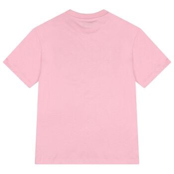 Girls Pink & Black Logo T-Shirt