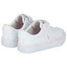 Girls White Logo Trainers, 1, hi-res