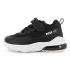 Boys Black Logo Trainers, 1, hi-res
