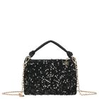 Girls Black Sequins Handbag, 2, hi-res