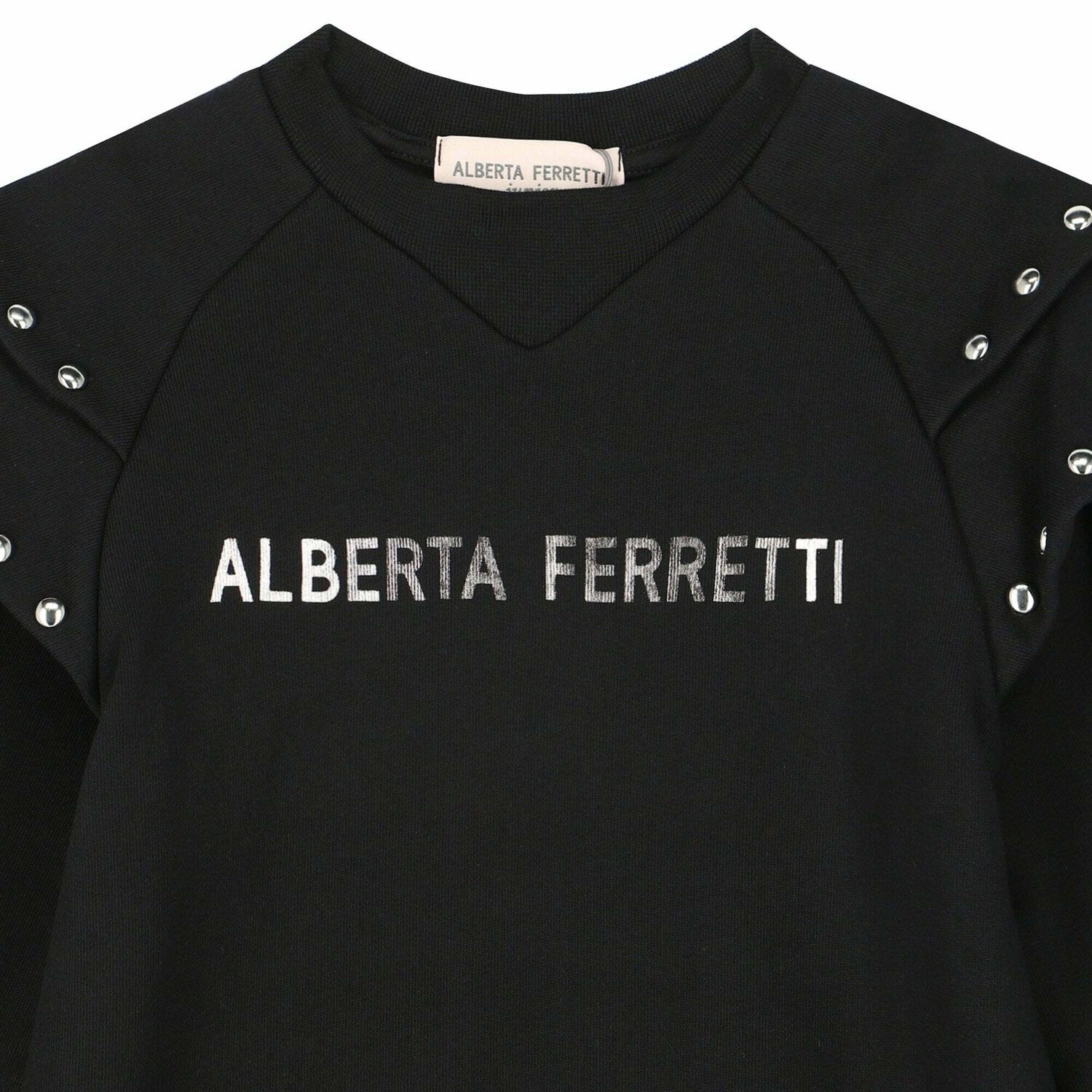 Girls Black Logo Sweatshirt Dress, 1, hi-res image number null