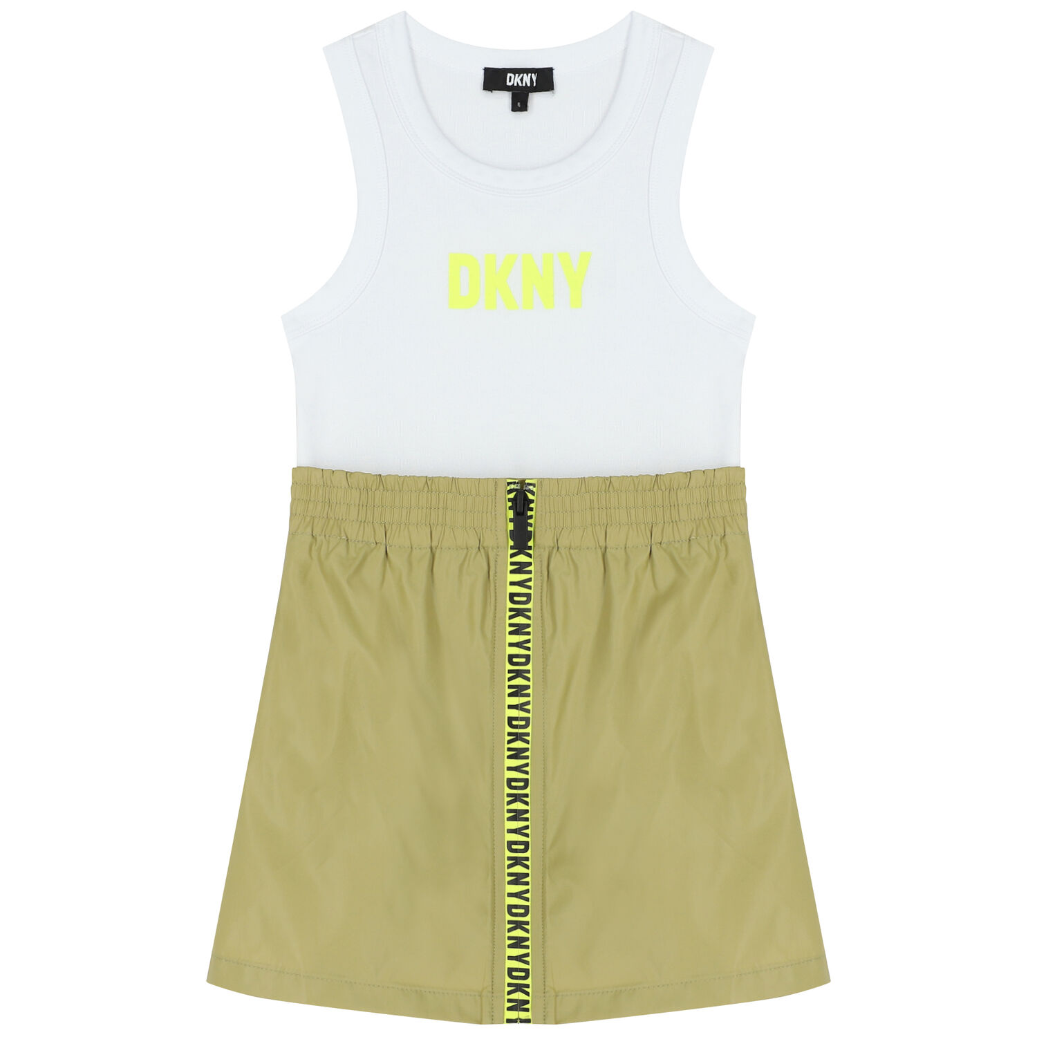 فستان بالشعار باللون الأخضر والأبيض, 1, hi-res