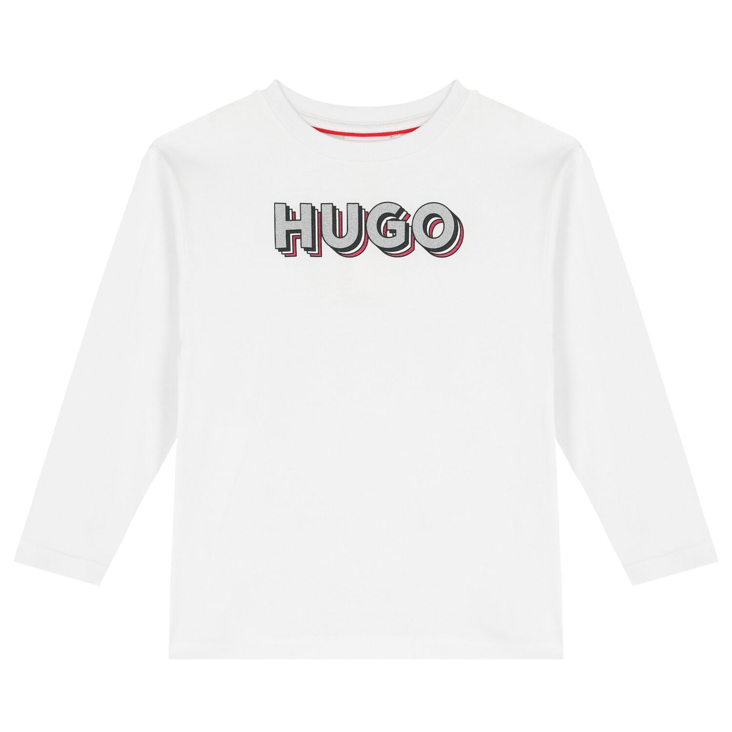 Girls White Logo Long Sleeve Top, 1, hi-res image number null