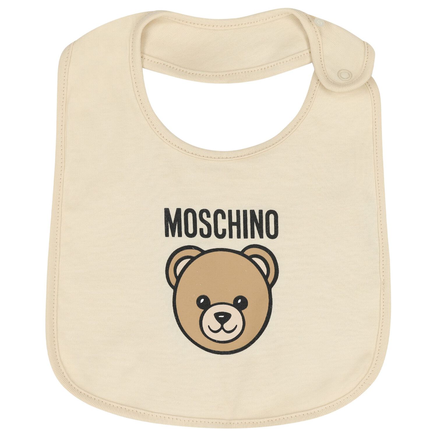 Beige Teddy Bear Logo Hat & Bib Baby Gift Set, 2, hi-res