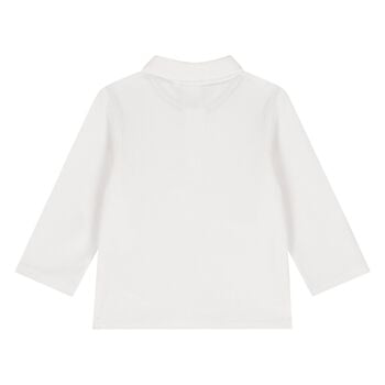 Younger Boys White Logo Polo Shirt