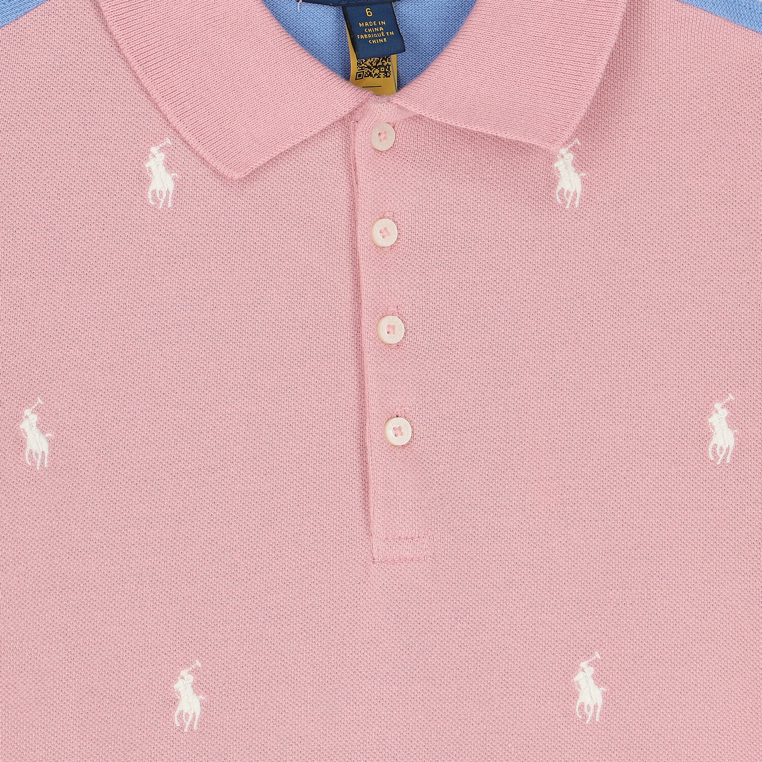 Girls Pink & Blue Logo PiquÃƒÂ© Polo Dress, 1, hi-res image number null