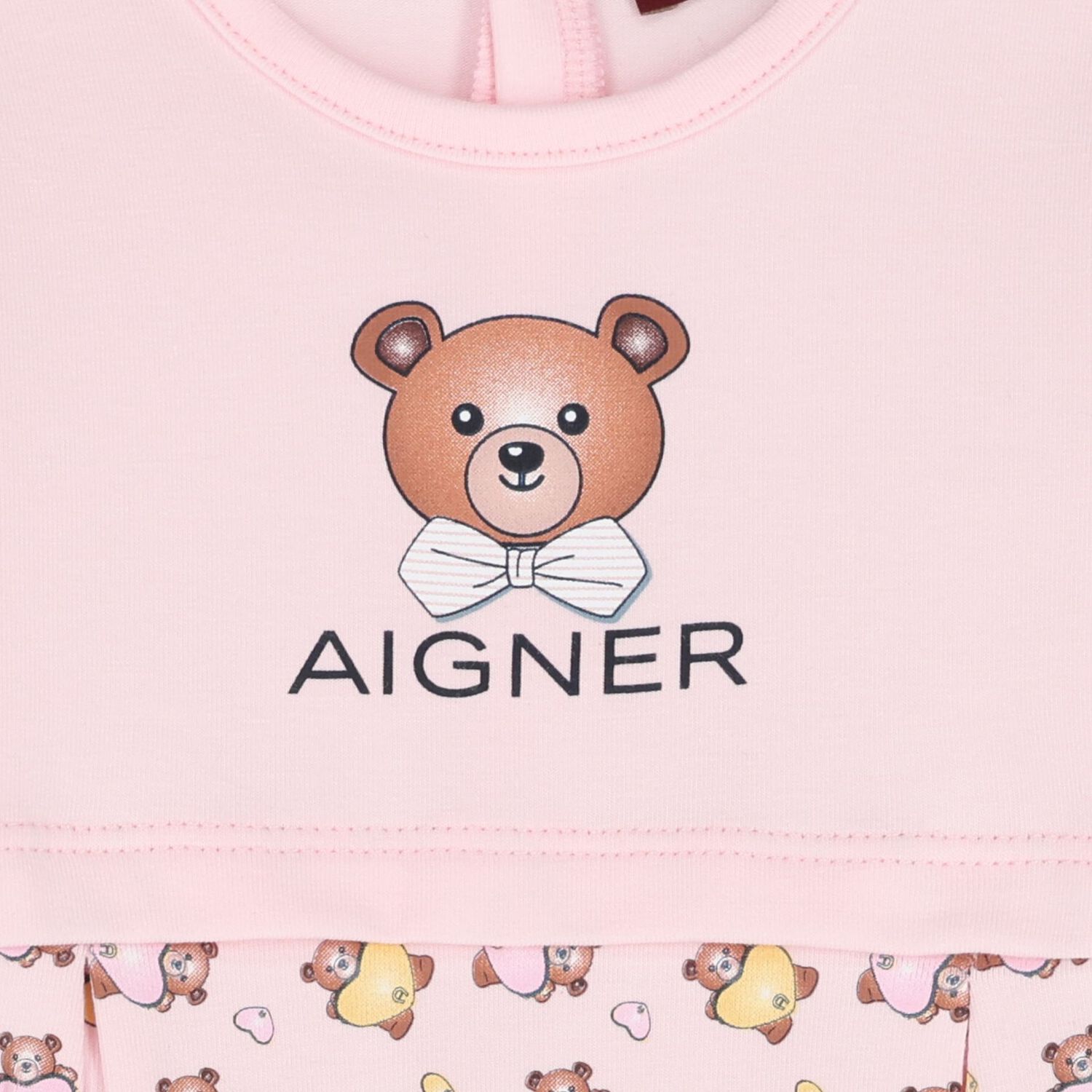 Baby Girls Pink Teddy Bear Logo Romper, 2, hi-res