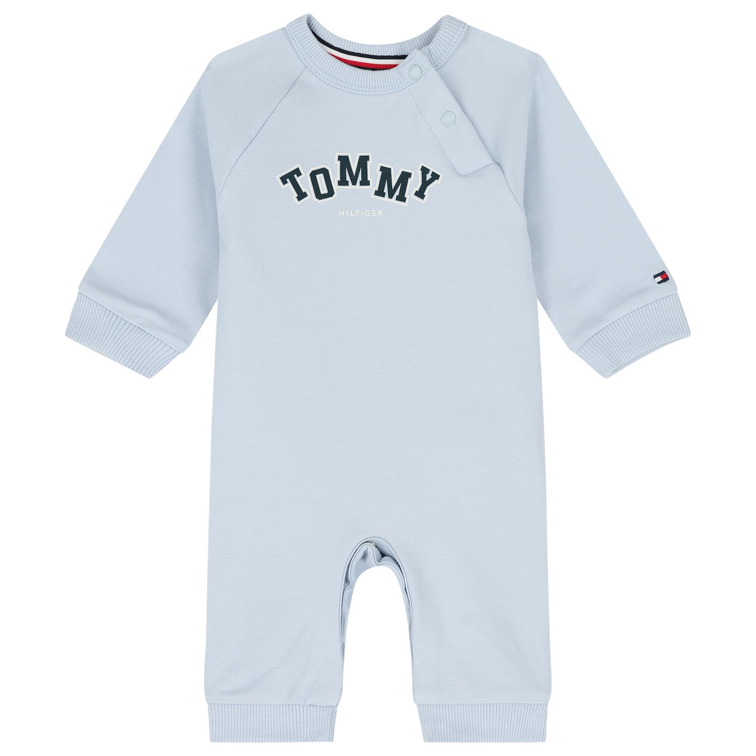 Baby Boys Blue Logo Romper , 1, hi-res