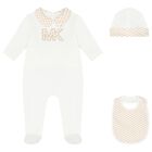 Baby Girls Ivory Logo Babygrow Gift Set, 1, hi-res