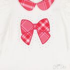 Girls Ivory & Red Bow Dress, 1, hi-res
