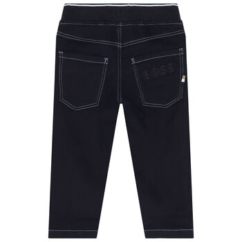 Younger Boys Navy Blue Logo Trousers