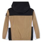 Boys Beige, Black & White Logo Windbreaker, 1, hi-res