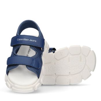 Boys Blue & White Logo Sandals