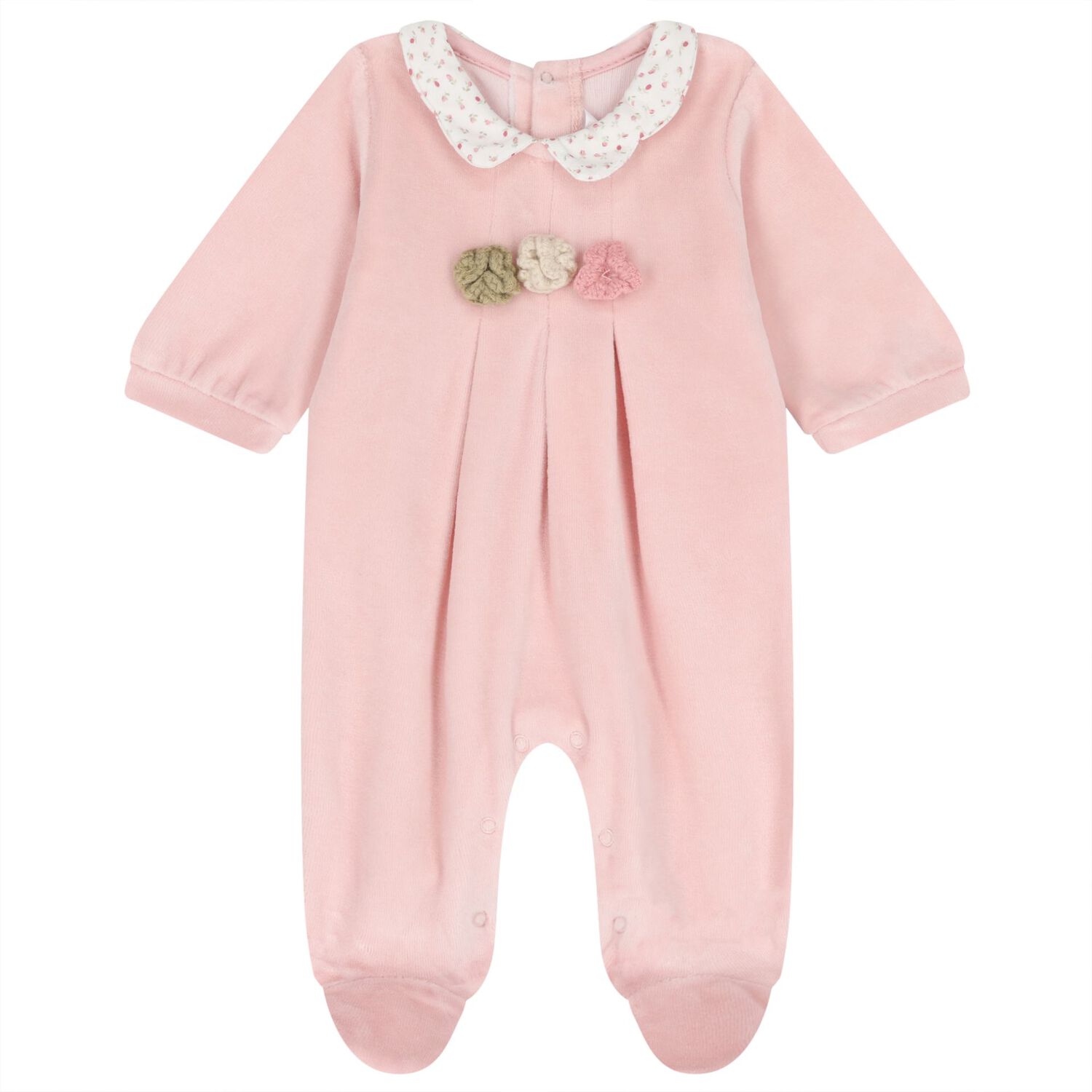 Baby Girls Pink Floral Babygrows ( 2-Pack ), 2, hi-res
