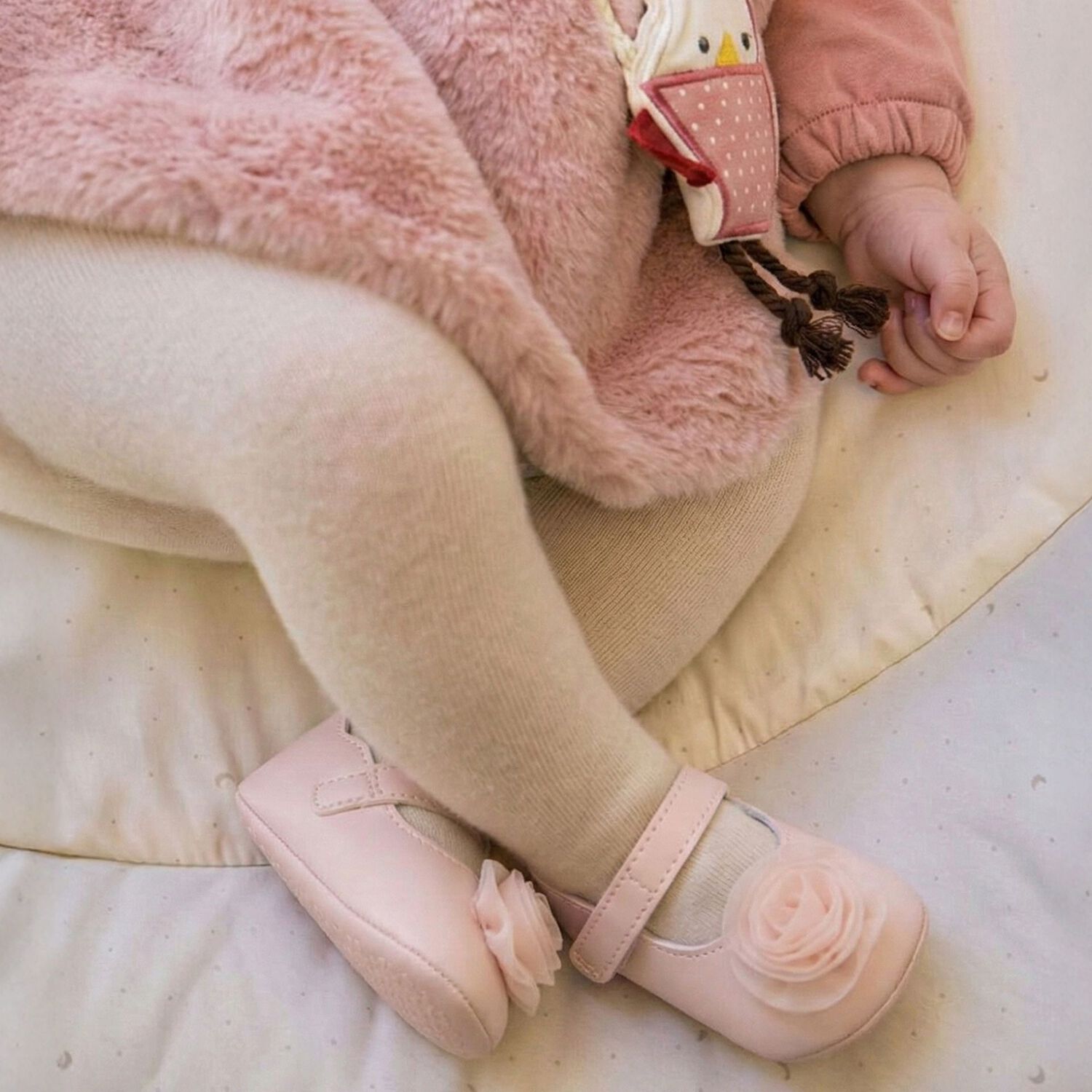 Baby Girls Pink Flower Pre Walker Shoes, 3, hi-res