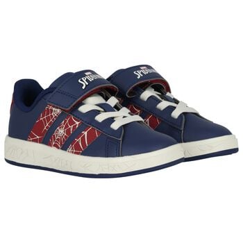 Boys Navy Blue Marvel Grand Court Trainers