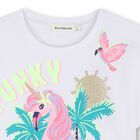 Girls White Pink Unicorn Flamingo T-Shirt, 1, hi-res