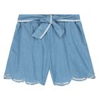 Girls Denim Blue Shorts, 1, hi-res