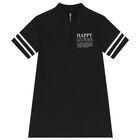 Girls Black Logo Dress, 1, hi-res