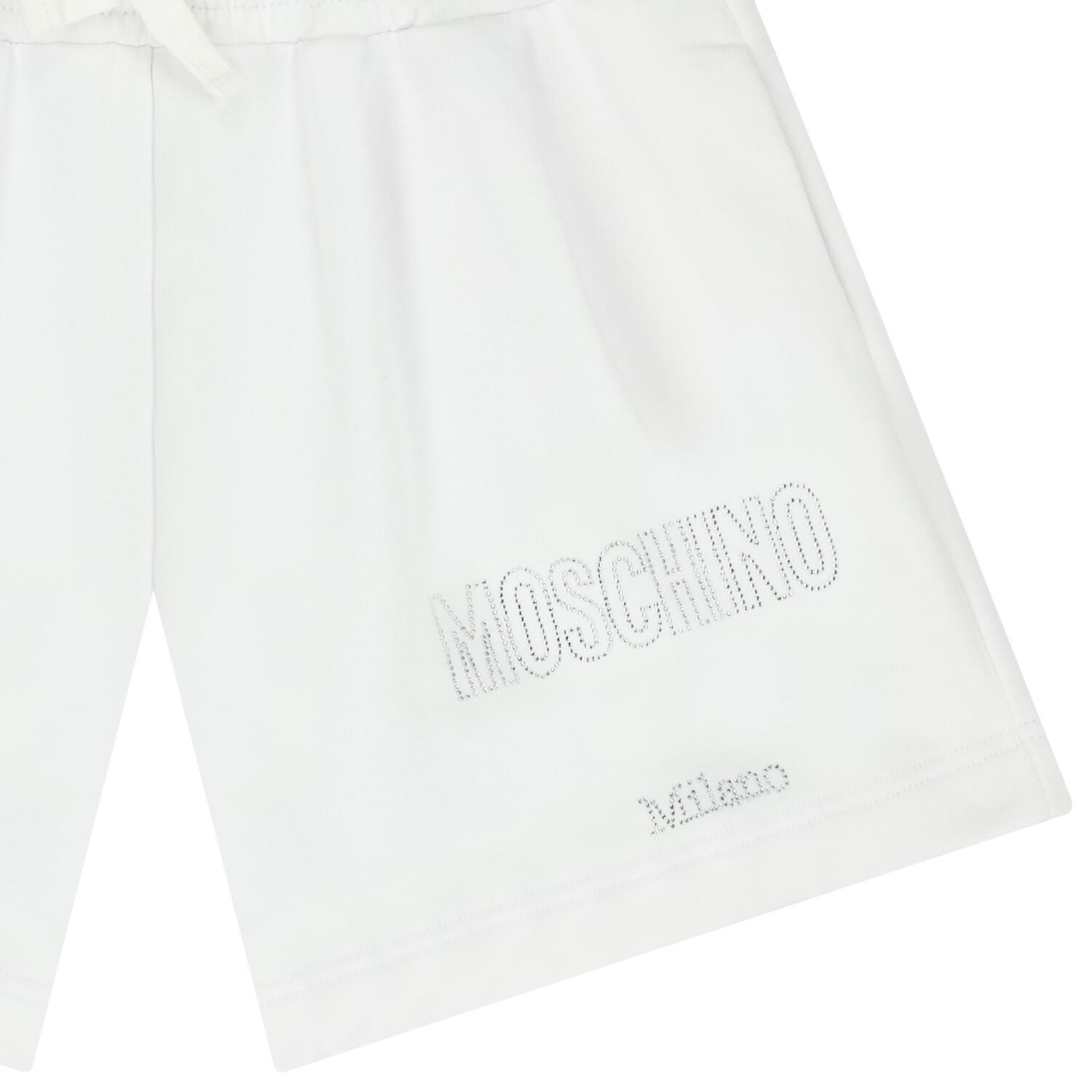 Girls White Logo Shorts, 1, hi-res