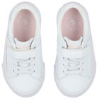Girls White Logo Trainers, 1, hi-res