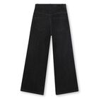 بنطلون جينز أسود بشعار للبنات, 1, hi-res