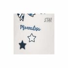 Girls Ivory & Blue Frill Top, 1, hi-res