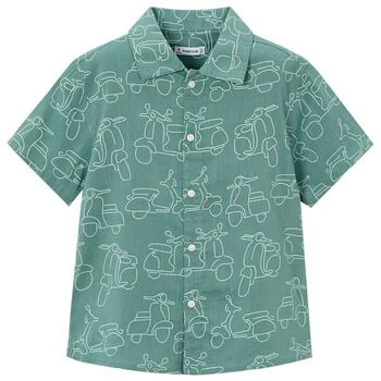 Boys Green Motorbike Shirt