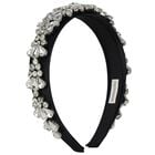 Girls Black Crystal Embellished Headband, 2, hi-res