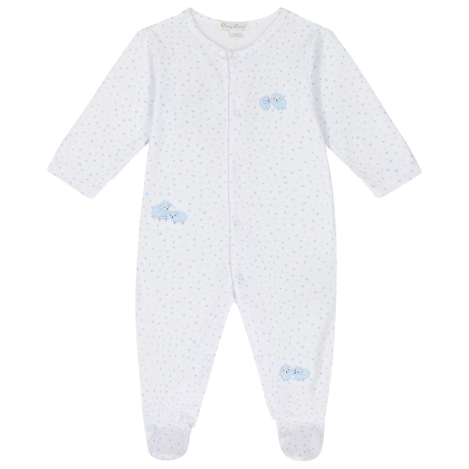Baby Boys Blue & White Sheep Babygrow, 1, hi-res image number null