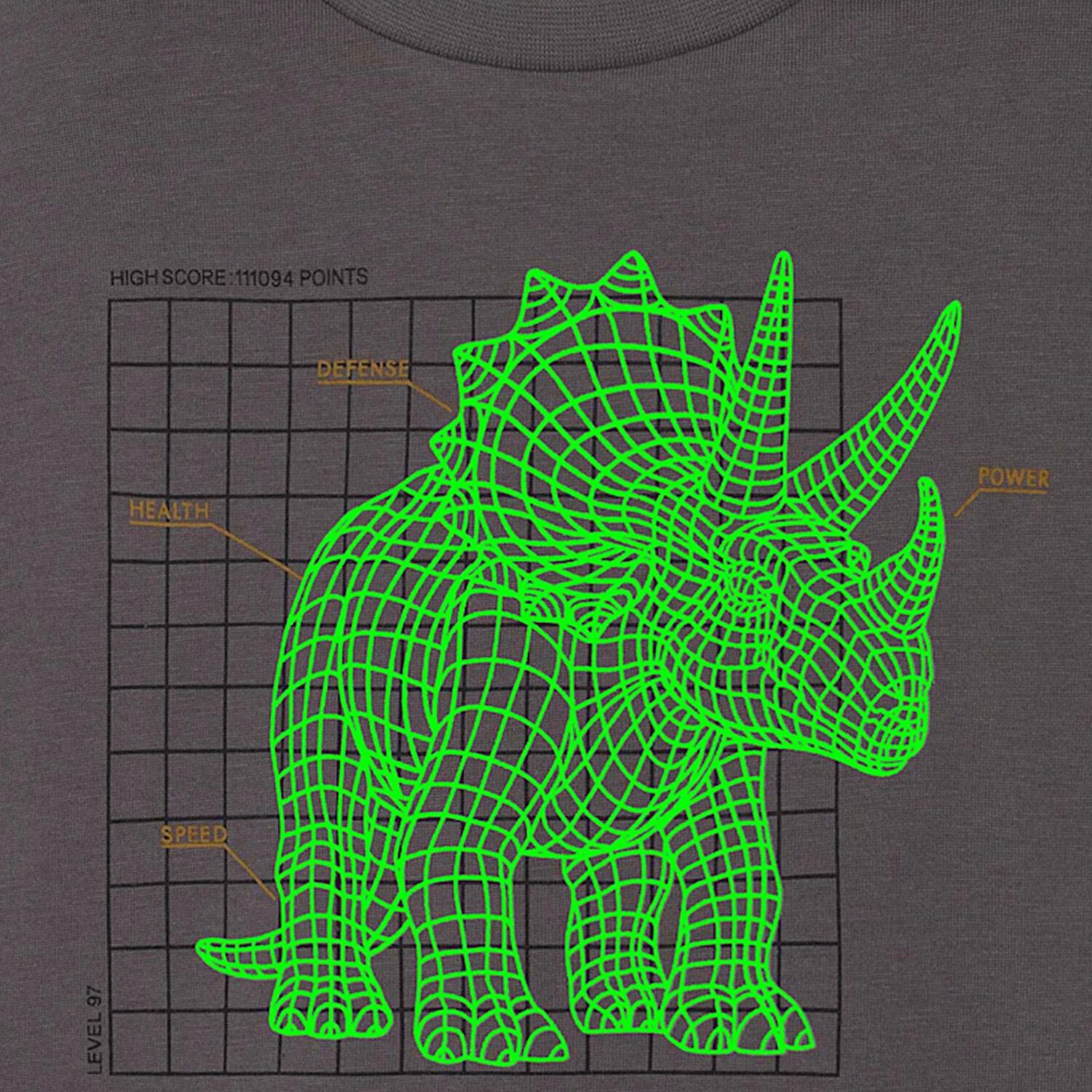 بلوزة ديناصور باللون  رمادية بأكمام طويلة للأولاد, 1, hi-res