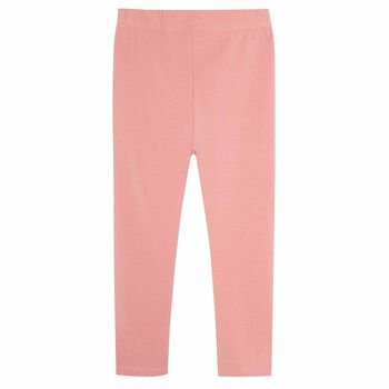 Girls Pink Logo Leggings