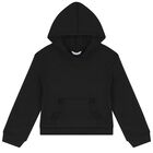 طقم تنورة هودي للبنات باللونين الأسود والبيج, 1, hi-res