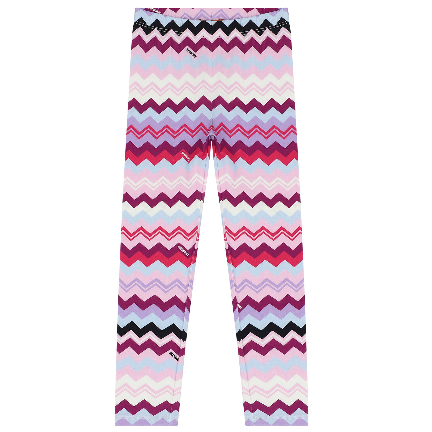 Girls Purple & Pink Zigzag Leggings, 1, hi-res