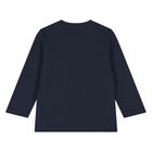 Younger Boys Navy Blue Long Sleeve Top, 2, hi-res