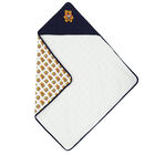 Baby Boys Navy Teddy Logo Hooded Towel, 1, hi-res