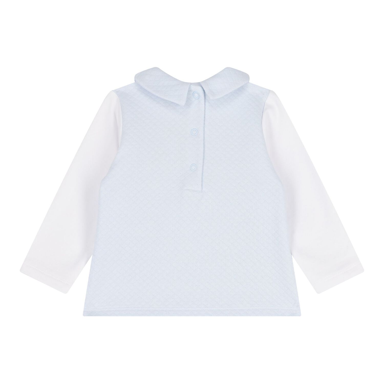 Baby Boys White & Blue Quilted Tracksuit, 1, hi-res