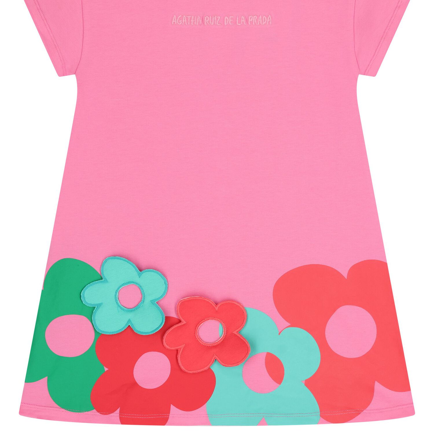 فستان للبنات مزين بالزهور باللون الوردي, 1, hi-res