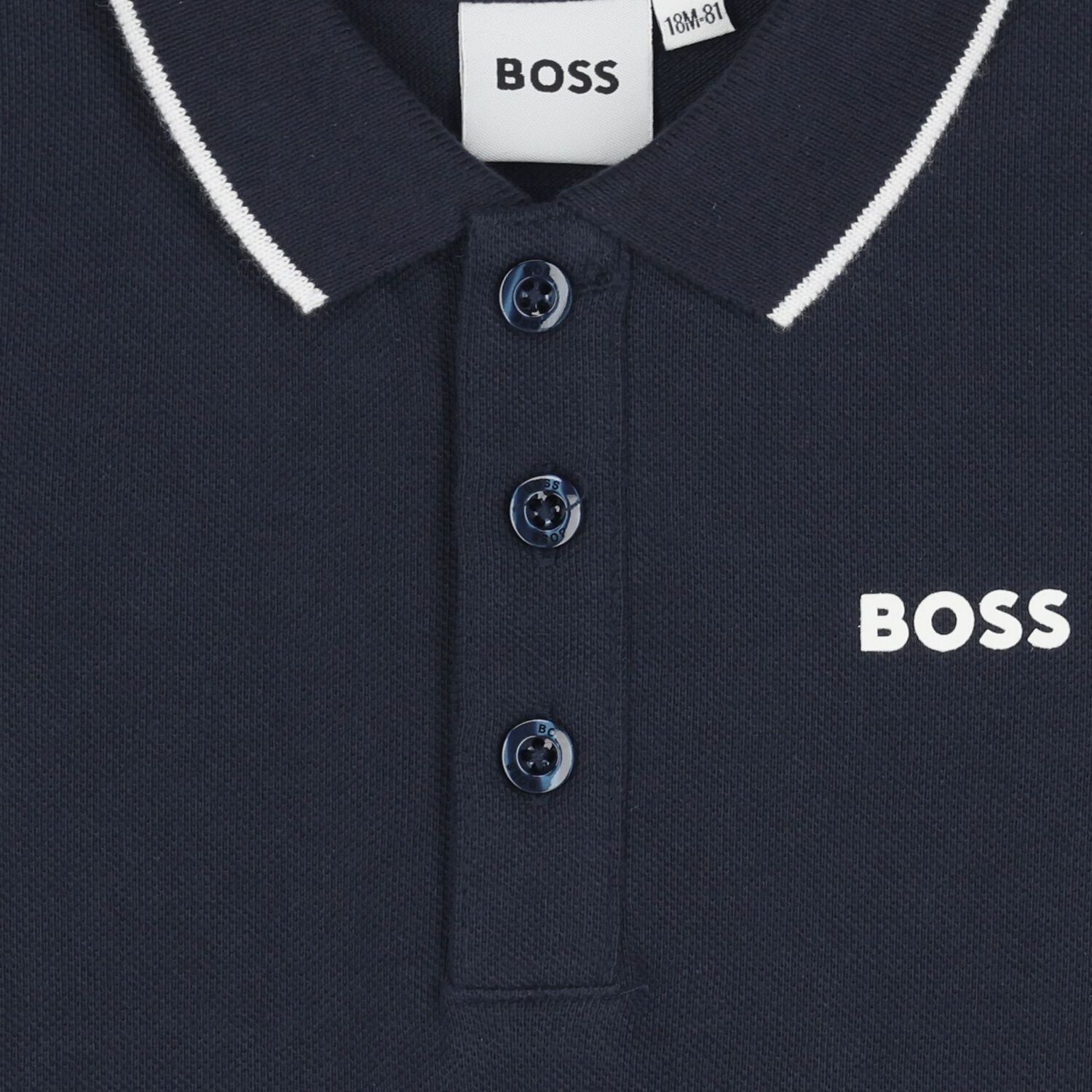 Younger Boys Navy Blue Logo Polo Shirt, 1, hi-res image number null