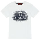 Boys White Logo T-Shirt, 1, hi-res